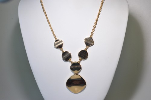 Liz Claiborne Necklace LOT gold silver Square drop chunky link Jewelry N3 - Picture 9 of 13