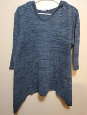 Logo By Lori Goldstein Hooded Sharkbite Sweatshirt L