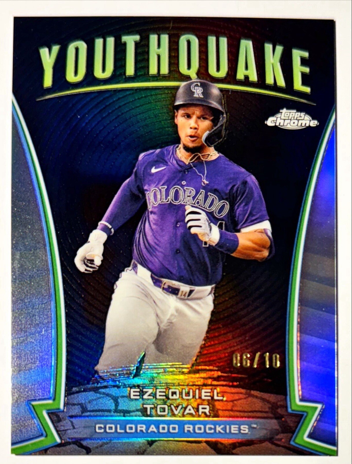 2024 Topps Chrome Ezequiel Tovar Youthquake BLACK REFRACTOR /10 Rockies