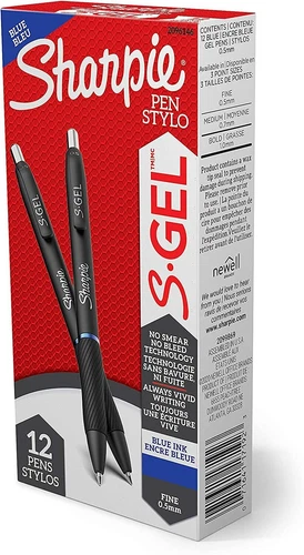 Sharpie S-Gel, Gel Pens, Fine Point (0.5Mm), Blue Ink Gel Pen, 12 Count - Picture 1 of 3