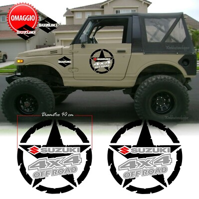 2 ADESIVI COMPATIBILE CON SUZUKI JIMNY 4X4 FUORISTRADA OFF ROAD (ARGENTO SILVER
