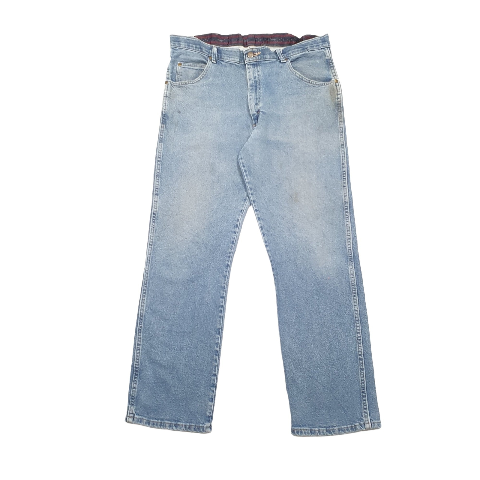 Mens WRANGLER Regular Regular Fit Blue Denim Jeans Trousers W35 L29 image 2