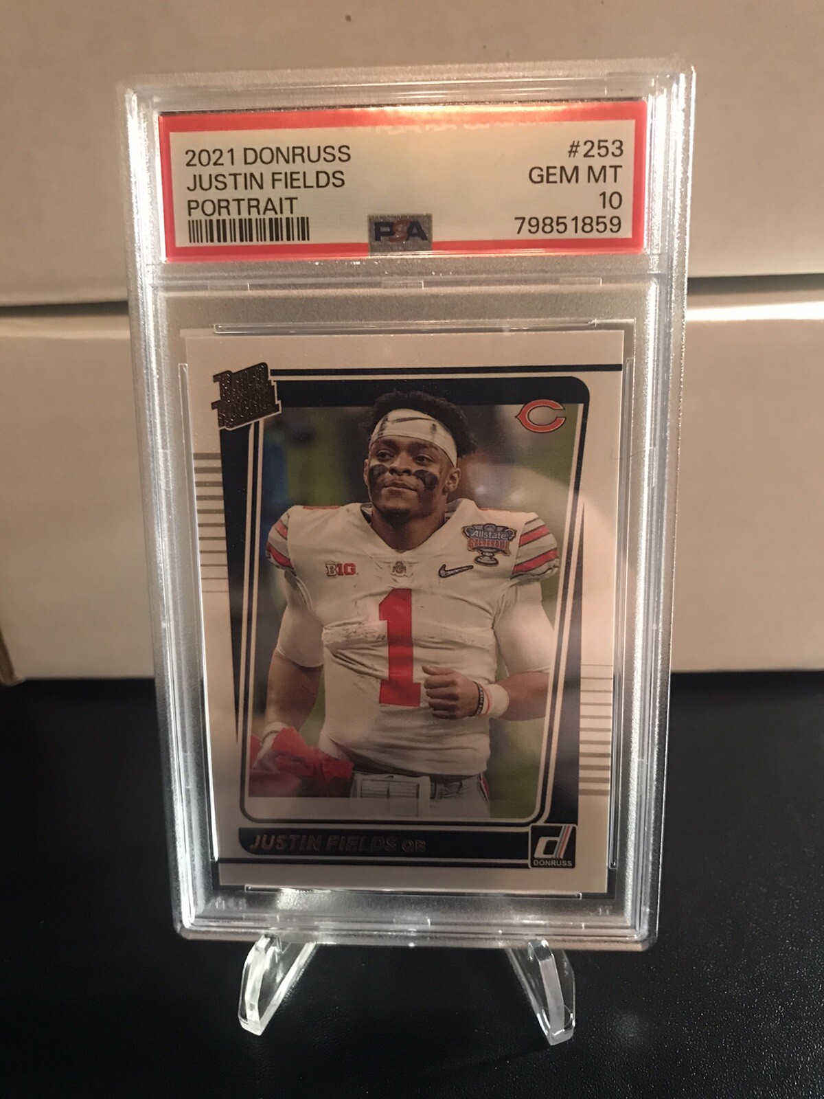 2021 Donruss Justin Fields Rated Rookie Canvas Portrait PSA 10