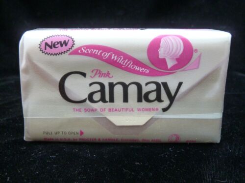 Sapone Beauty Bar CAMAY rosa ~ nuovo vecchio stock ~ profumo vintage di FIORI SELVATICI ~ 5 oz - Foto 4 di 5