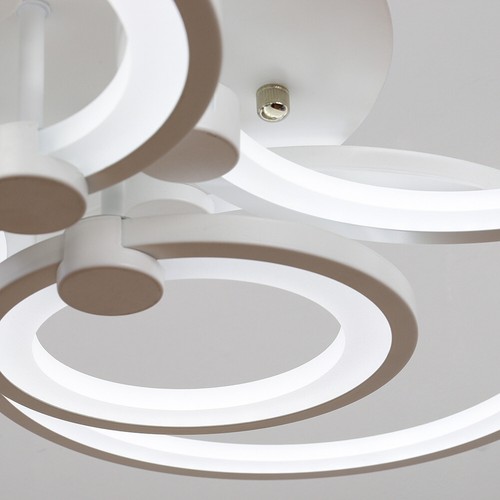 Acrylic Ring Chandelier LED Ceiling Light Fixture Lamp For Living Room 4/6/8 Way - Picture 12 of 17