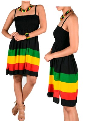 Jamaican Reggae Festival Rasta Colored Sleeveless Empress Skirt