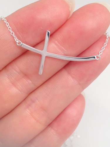 Sterling Silver 925 Sideways Curved 