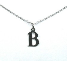 Sterling Silver Personalized Initial Pendant Necklace 16" Chain