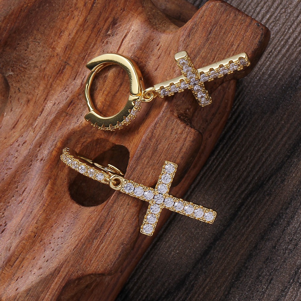 Cross Earrings - Gold