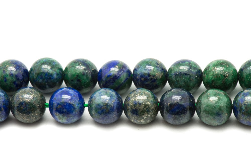 Chrysocolle boules 12mm - Fil de 39cm de perles en pierre naturelle pour création