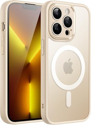 JETech Magnetisch Hülle für iPhone 13 Pro Max 6,7 Zoll - MagSafe(Helles Gold)
