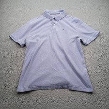 Tommy Hilfiger Polo Shirt Mens XL Blue Short Sleeve Regualar Preppy Golf