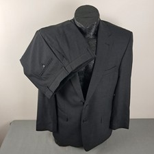 Jos A Bank Tailored Fit Suit 42L Men Dark Gray Wool 36x30 Signature Collection