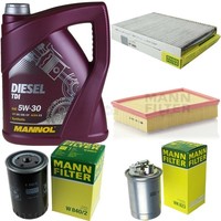 MANN-FILTER Inspektionspaket Mannol 5L Diesel Tdi 5W-30 FüR Vw Polo Variant 1.9