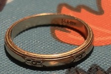 14K Yellow Gold Antique Blossom Wedding Band Ring 5 Grams UNKNOWN SIZE