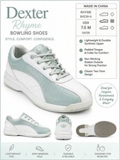 Dexter Rhyme Women's Bowling Shoes  Mint  White  US Size 7.5M