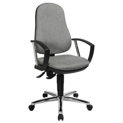Topstar Bürostuhl Support  P Deluxe, 8179AG23 Stoff grau, Gestell chrom