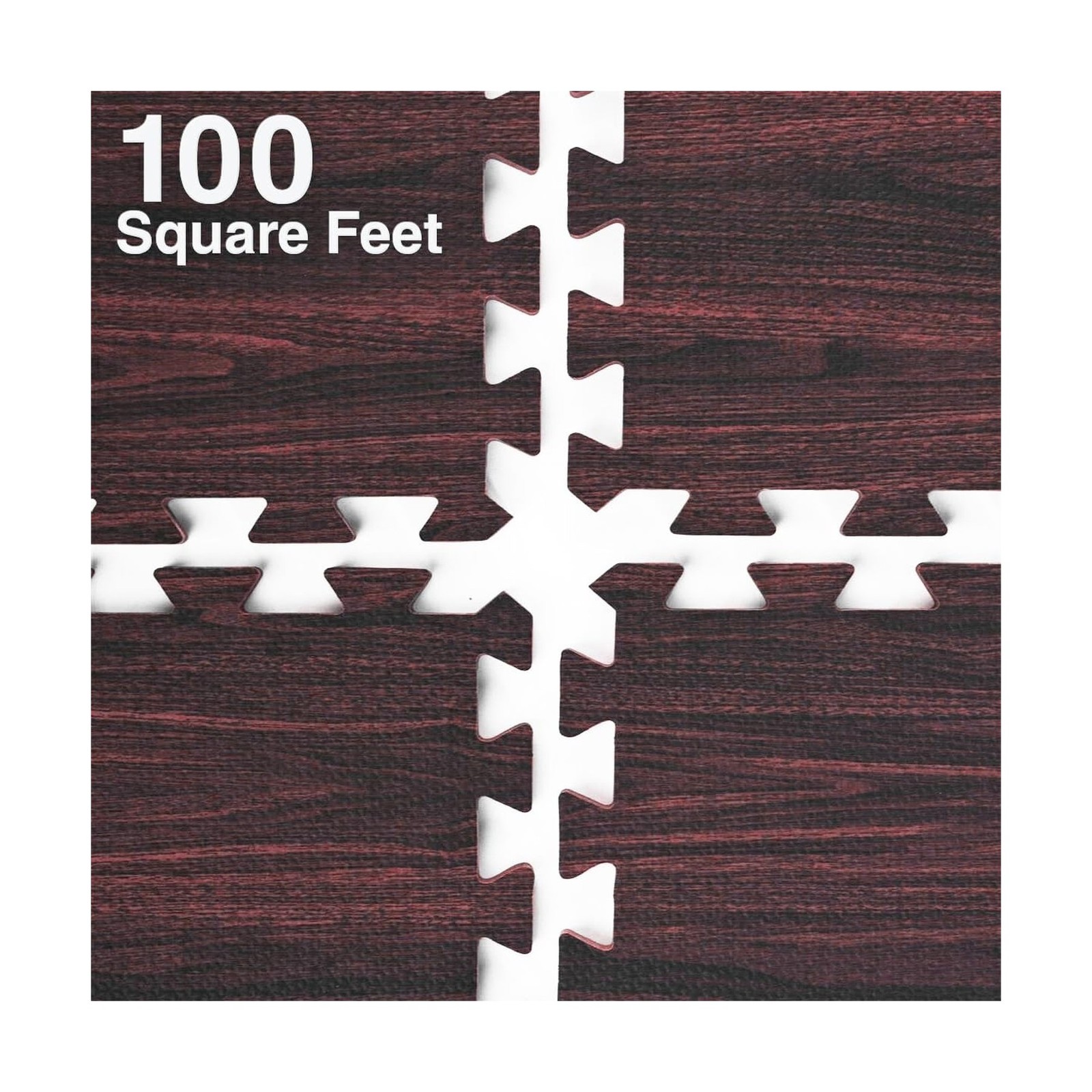 Home Aesthetics 100 Sq. Ft 3/8 Inch Thick Printed Foam Tiles Interlocking Foa...