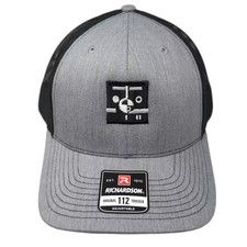 Richardson Trucker Hat Gray Black One Size Mesh Snapback 112 Embroidered Patch