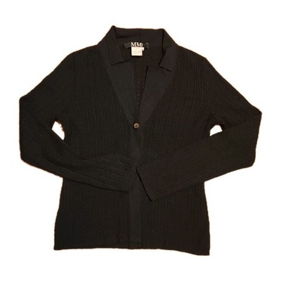 Vintage MM By MaxMara Black Cardigan Size Large Made In Italy