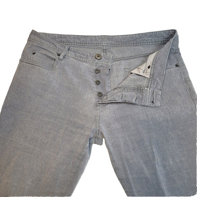 James Perse Contrast Weft 5 Pocket Pants in Fog Pigment Men 36x29 Linen Blend