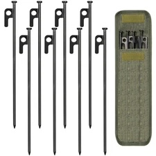 8 Pack 12 Inch Heavy Duty Tent Stakes Metal Tent Pegs for Camping Tent