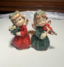 Vintage Commodore Japan Christmas angel musician candle holder