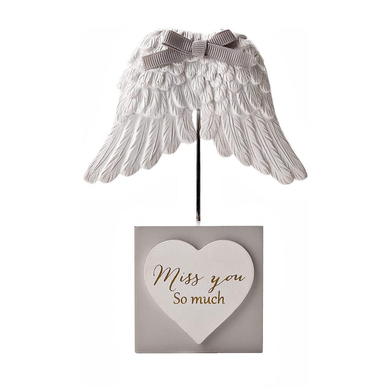 Widdop Thoughts Of You Sentimental Angel Wings Mini Plaque ""Miss You So Much""