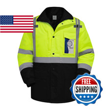 TCCFCCT Hi Vis Jacket for Men Class 3 High Visibility Jacket, Warm Reflective Co