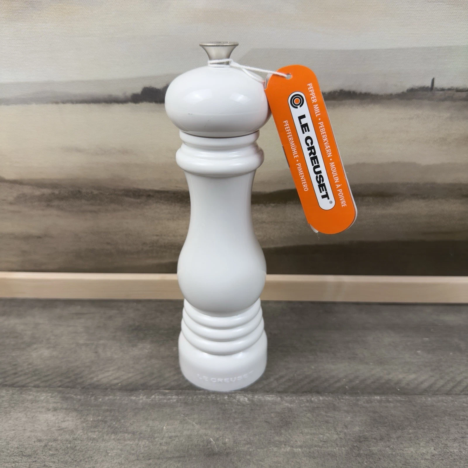 Williams Sonoma Le Creuset Pepper Mill Grinder White Scuffed *Read