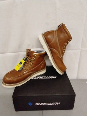 Sureway 6in Wedge Soft Toe Leather Work Boot Size 10.5