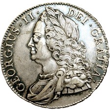 GEORGE II. Crown. 1743. Roses. Nearly Extremely Fine. 13925