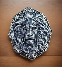 Lion Brooch Pin X-Lrg, Sterling Silver pltd, Renaissance Costume Fair Jewelry