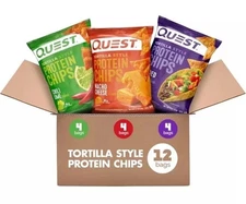 Quest Nutrition Tortilla Style Protein Chips Variety (Pack Of 12) Exp 6/26 7/26