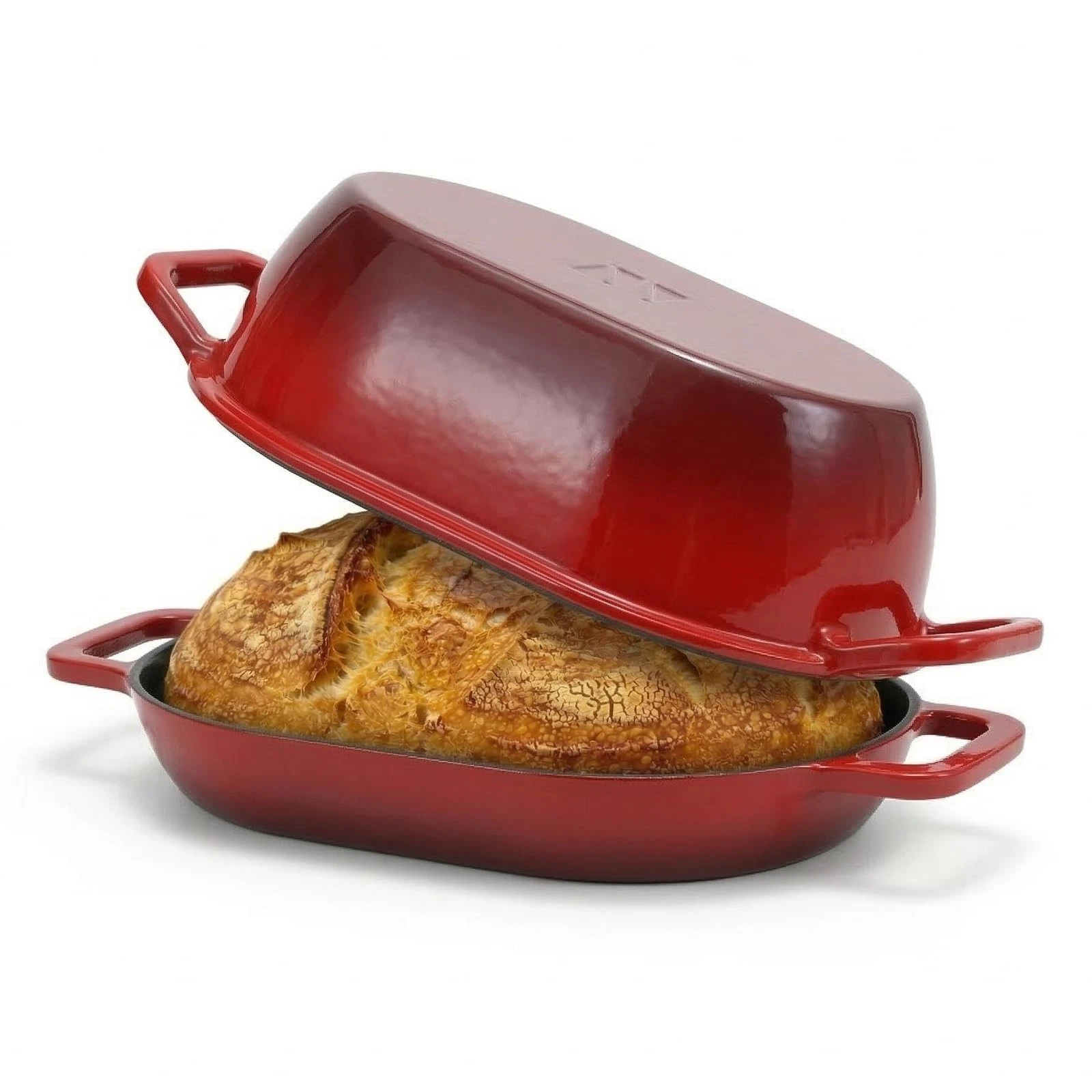 Enameled Cast Iron Oval Dutch Oven for Bread Baking，12"x8" Bread Pot with Lid...