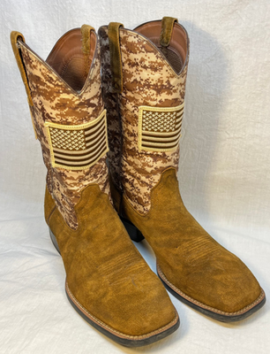 Ariat Men’s Sport Patriot Brown Suede Western Boots with Digital Camo Shaft Ariat 9.5 D Sport Patriot Western Boot Antique Mocha Suede  main image 3