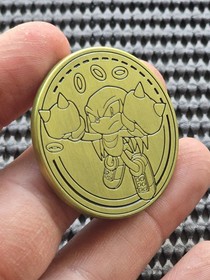 Knuckles Sonic Sega Shop UK Coin Medal Exclusive Rare Promo GENESIS SATURN CD 32