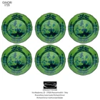 Richard Ginori Oriente Italiano Malachite Set Of 6 Dinner Plates 10.43 In