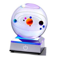 3D Crystal Solar System Ball 3.15inch with Silver Colorful Solar System Ball