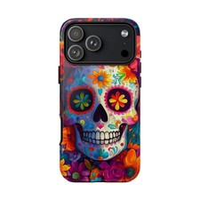 Vibrant Floral Sugar Skull Tough Case For iPhone 17 16 15 14 13 12