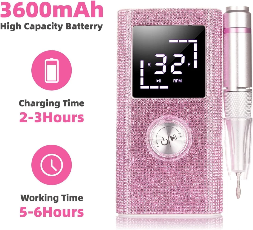 45000 RPM furadeira elétrica portátil recarregável arquivo lixadeira de baixo ruído - Imagem 3 de 4