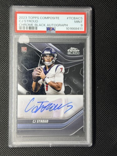 2023 TOPPS COMPOSITE TOPPS CHROME BLACK AUTOS #TCBACS CJ STROUD PSA 9