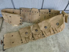 US WW1 MILLS M1903 CARTRIDGE BELT UNIT MARKED RIMLESS EAGLE SNAPS