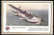 WW2 Postcard: SUNDERLAND Flying Boats Are the 'Eyes' of the British Navy.