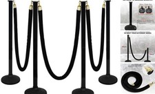 4 Pack Stanchion Post with Velvet Ropes (Weighted Base), Crowd Control 