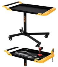 Tool Rolling Work Table Adjustable Height Mobile Tray Cart 125lbs Capacity