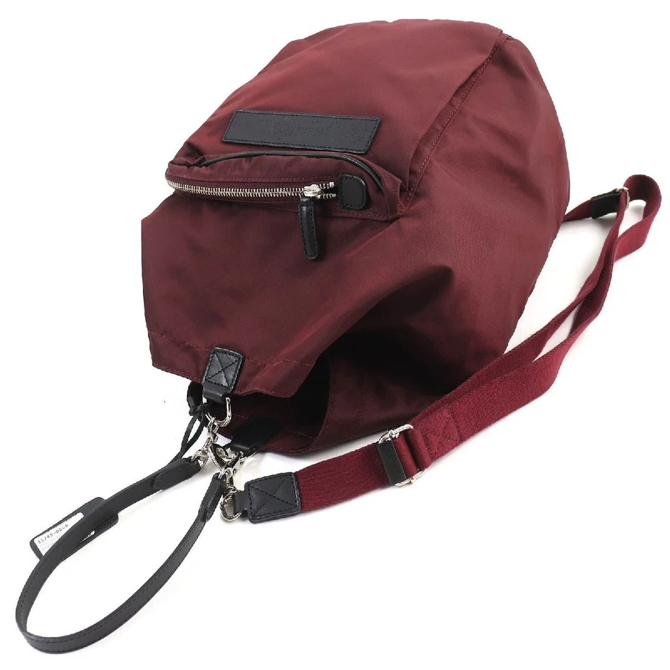 Auténtico bolso de hombro Felisi de cuero de nailon burdeos para mujer usado Foto 3 de 4