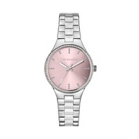 Trussardi T-Essenza Damenuhr Rosa Quarz 32 MM Edelstahl Silber Analog Fibu