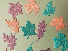 16 Asstd. FALL Glittered Leaves Cardstock Die...