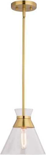 Vaxcel Lighting P0403 9"W Suspension Mini Pendant - Brass - Picture 1 of 11